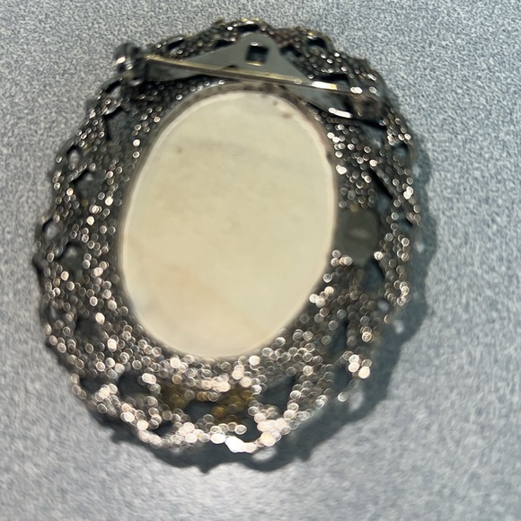 Vtg Victorian Dried Flower Brooch Pendant - Picture 3 of 5